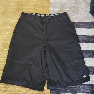 Dickies Black Flat-Front Work Shorts